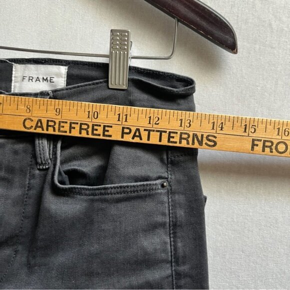 Frame Le High skinny denim fray hem jeans Sz 26 - Picture 10 of 12